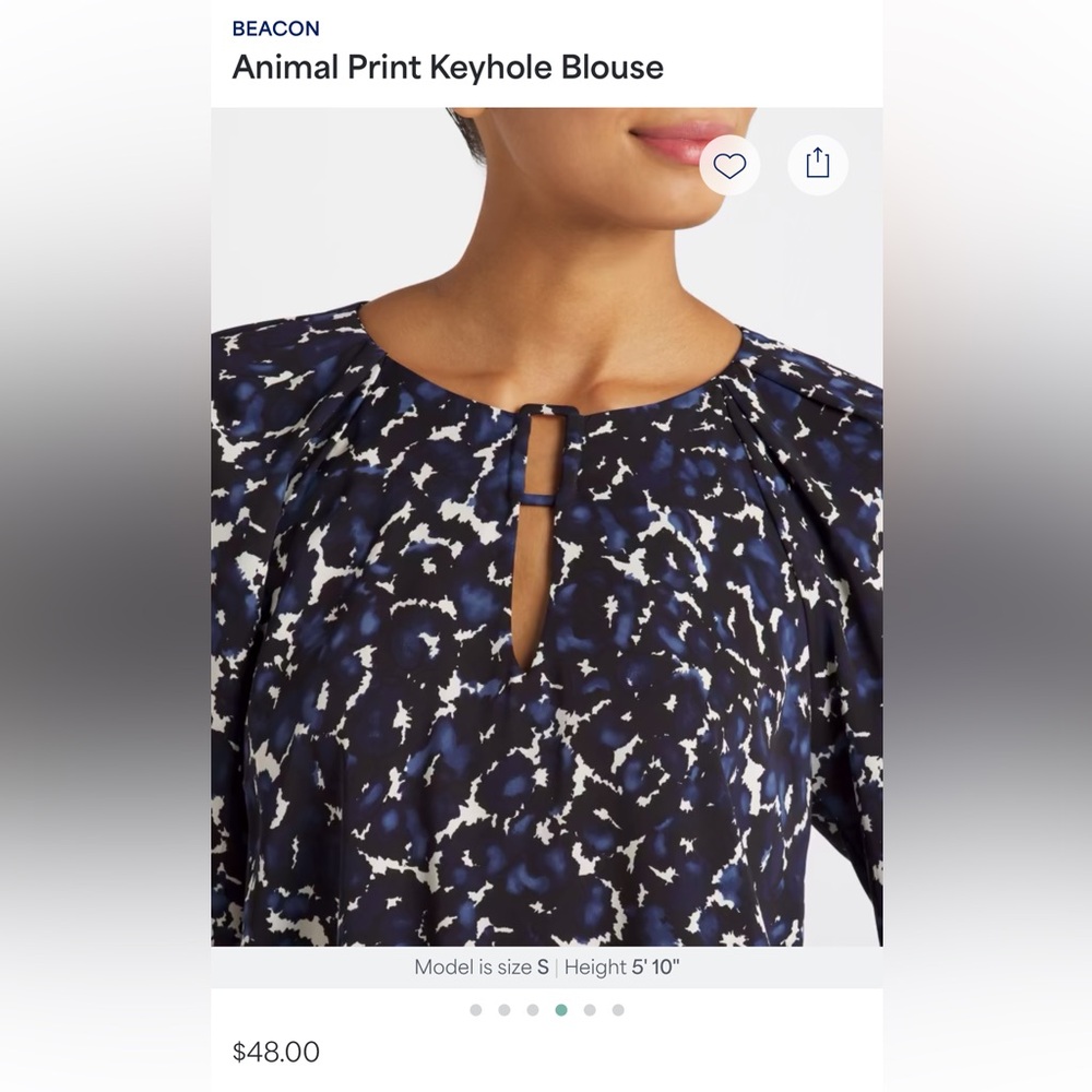 Beacon Navy and White Abstract Blouse